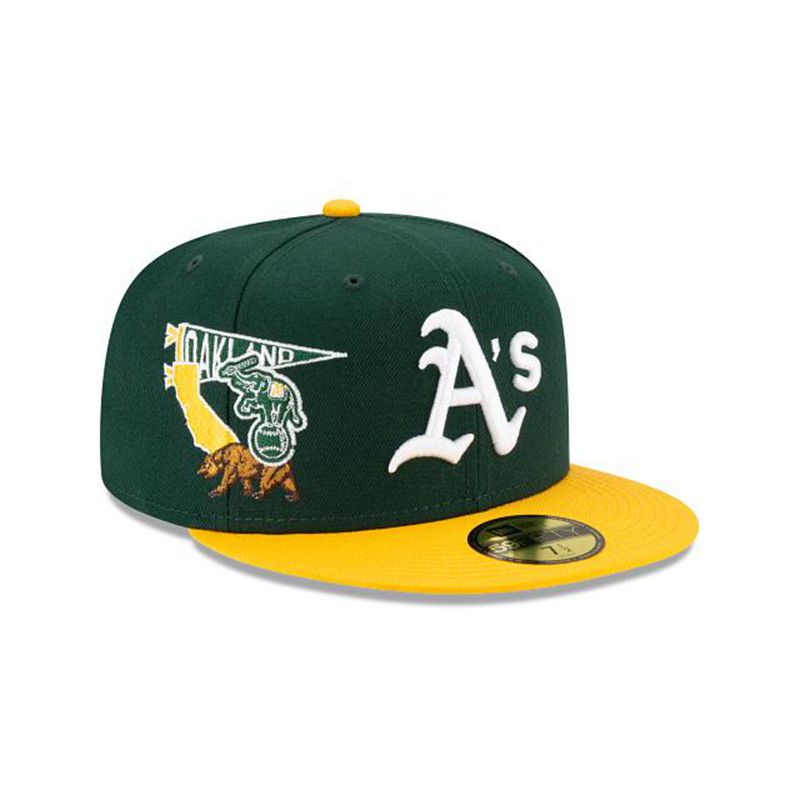 MLB Oakland Athletics City Patch 59Fifty Fitted (VSU7045) - Green New Era Caps